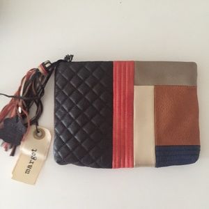 Margot NWT patchwork clutch  with tassel